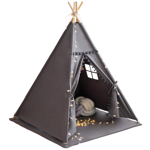 Kids Teepee Tent with Mat & Star Lights