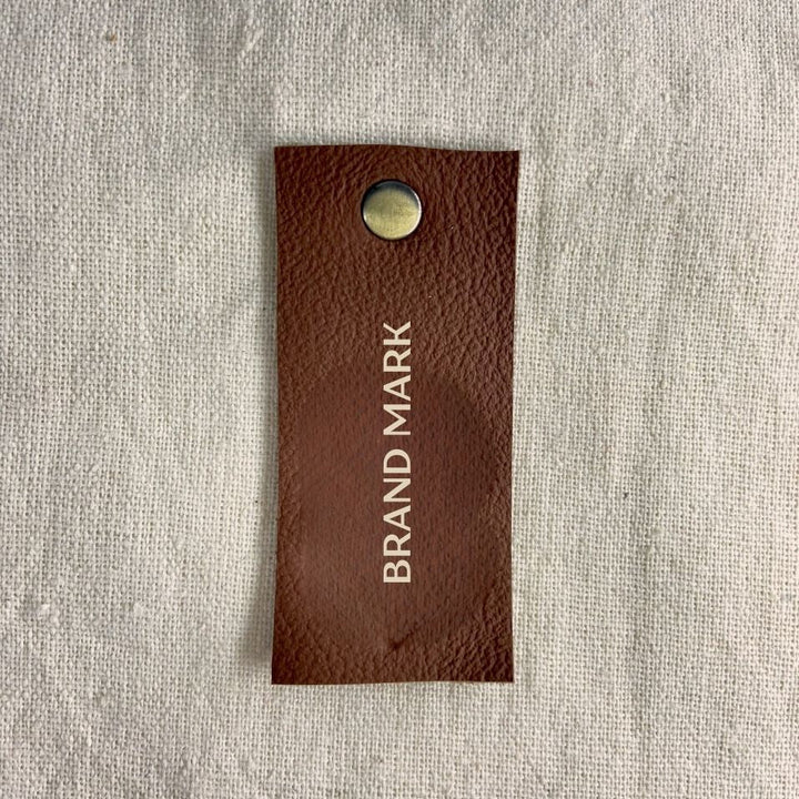 Medium Cotton Drawstring Pouch with leather