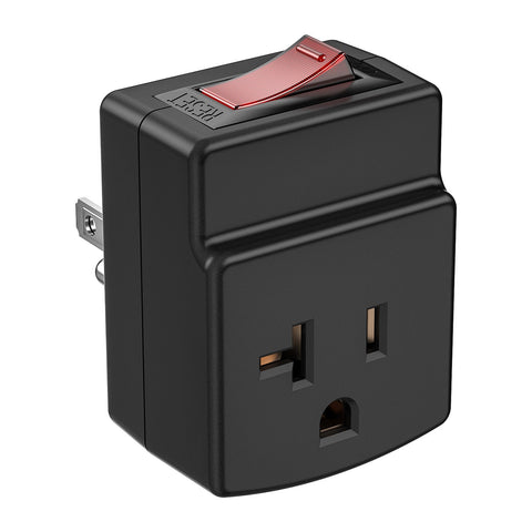 ETL Listed 15A to 20A Adapter Plug with Circuit Breaker | NEMA 5-15P to 5-20R