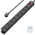 CRST 8 Outlets Mountable Metal Power Strip Surge Protector, 6FT Flat Plug, 2100 Joules, Wide Spaced