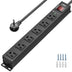 CRST 6 Outlets Wide Spaced Mountable Metal Power Strip Surge Protector, 2100 Joules Protection, Easy Mounting, 6FT