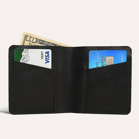 Slim Leather Ram Wallet with 2 Angled Card Slots