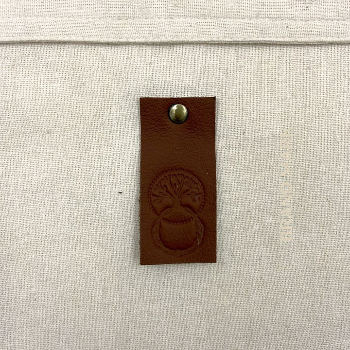 Large Cotton packaging bag with leather