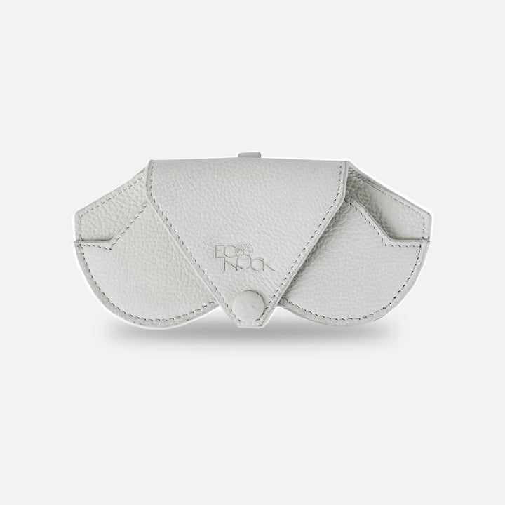 Designer leather Eyewear case Sunglass case White Ivory with lanyard