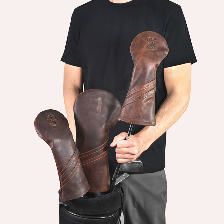Premium Leather Golf Club Headcover with Soft Fur Lining