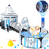Kids Ball Pit for Play Tent： 3PC Baby Gifts with Roar Button and Projection Flashlight Kids Play Tents and Crawl Tunnel for Toddlers Pop Up Playhouse Toys for Baby Indoor Outdoor Games (White)