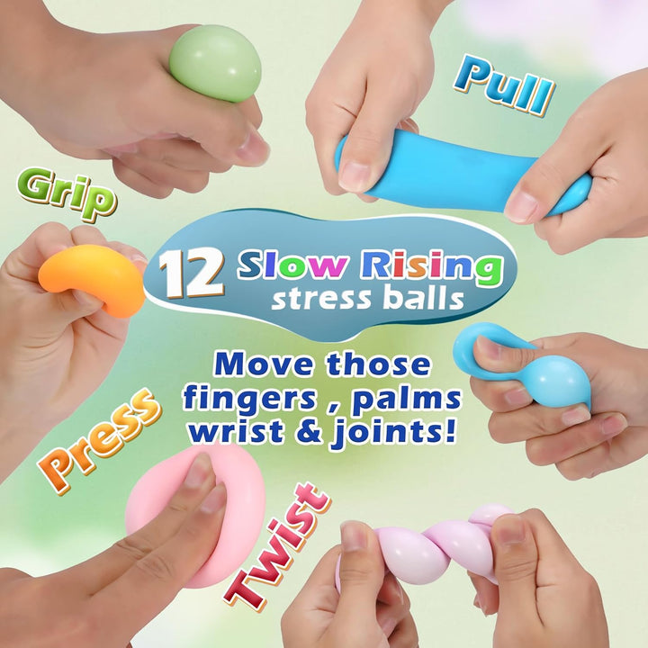 12-Pack Colorful Stress Balls