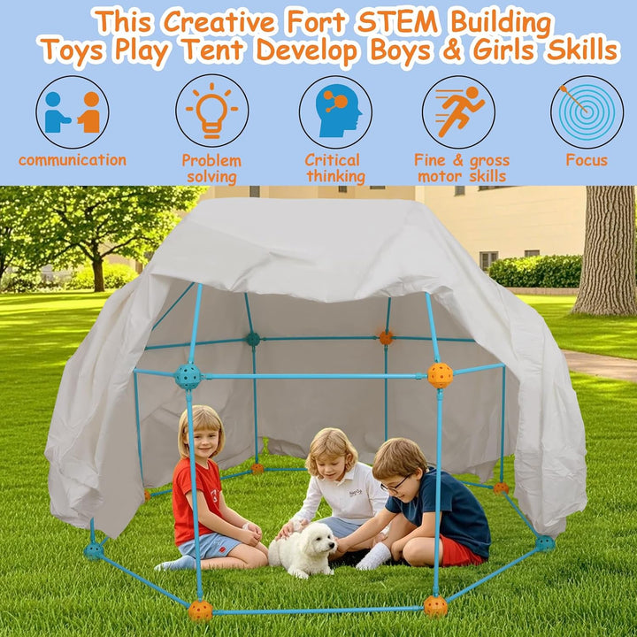 146-Piece Kids Fort Building Kit STEM