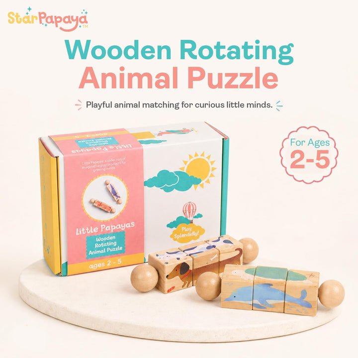 Kids Handbell Wooden Animal Puzzle
