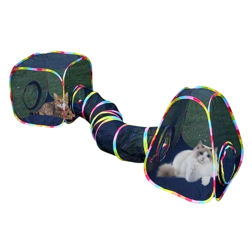 Outdoor Cat Enclosure with Tunnel & Play Cubes