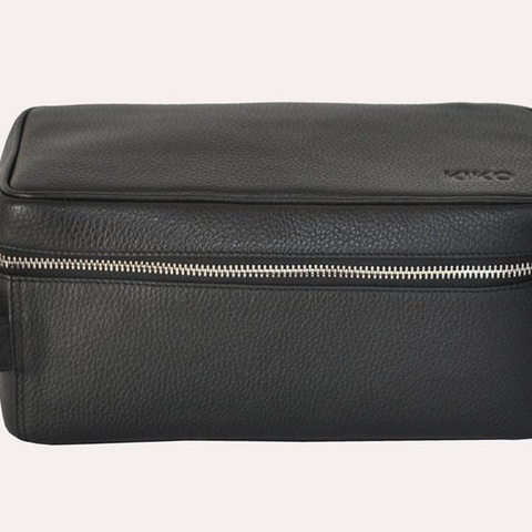 Premium Leather Dopp Kit with Zipped Netted Storage & Carrying Handle