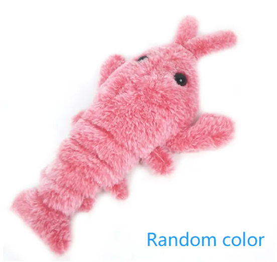 Electric Jumping Shrimp Cat Toy – USB Rechargeable Plush Interactive Pet Toy with Touch & Swing Modes