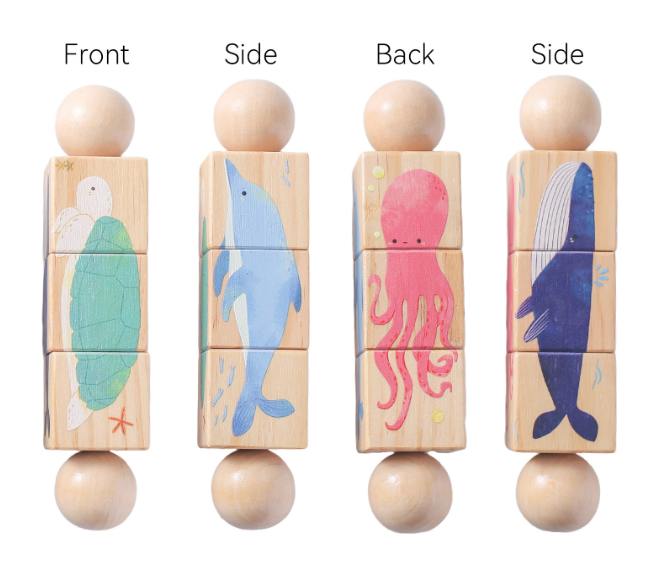 Kids Handbell Wooden Animal Puzzle