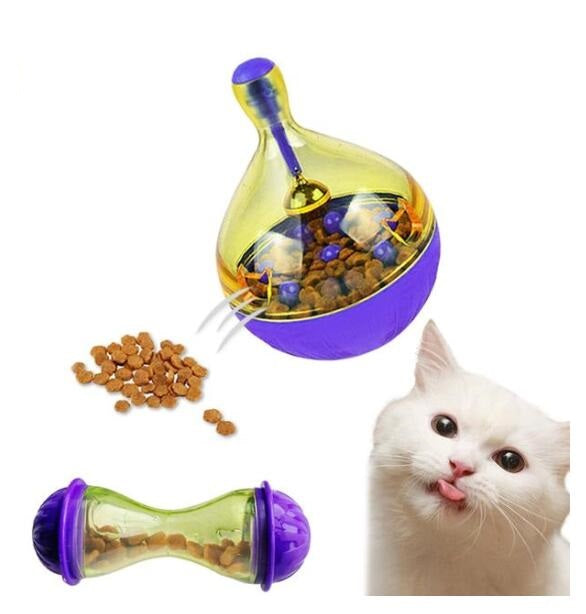 Wobbling Treat Dispensing Ball for Dogs – Interactive Automatic Food Dispenser & Puzzle Toy
