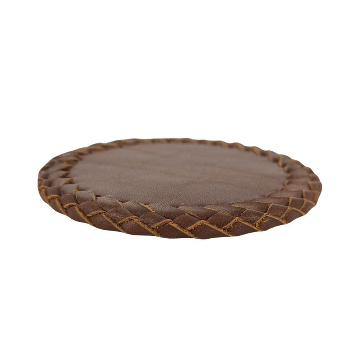 Round Leather Handmade Coaster for Cups & Mugs (Set of 6)