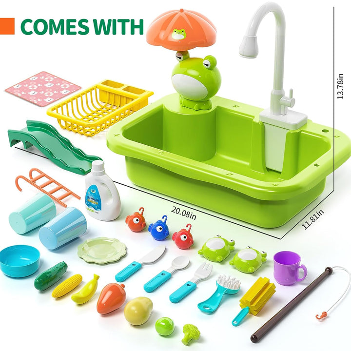 Kids Play Sink with Running Water & Fishing Game