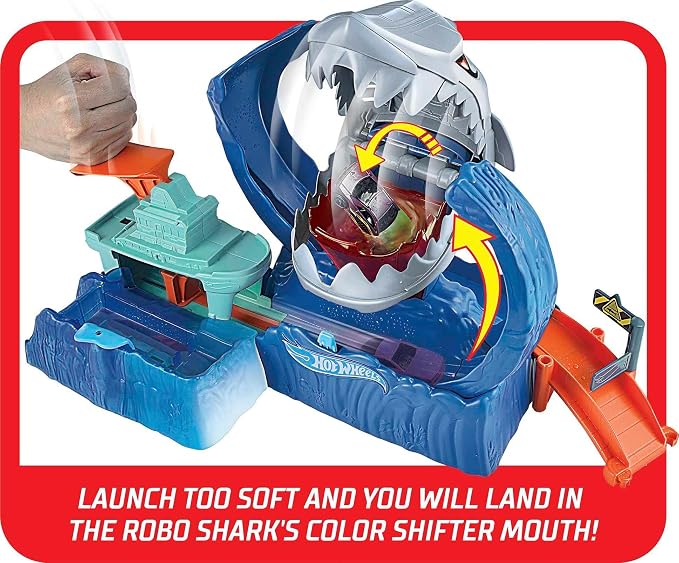 Hot Wheels Robo Shark Color-Shifting Track Set