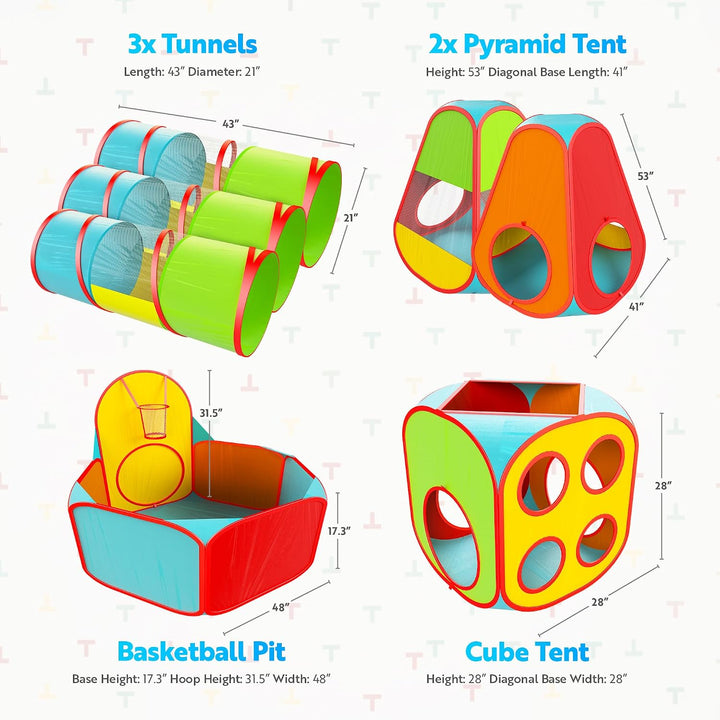 Playz 7-Piece Kids Play Tent & Ball Pit Set