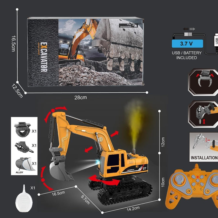 Remote Control Excavator Toy for Kids Adults RC