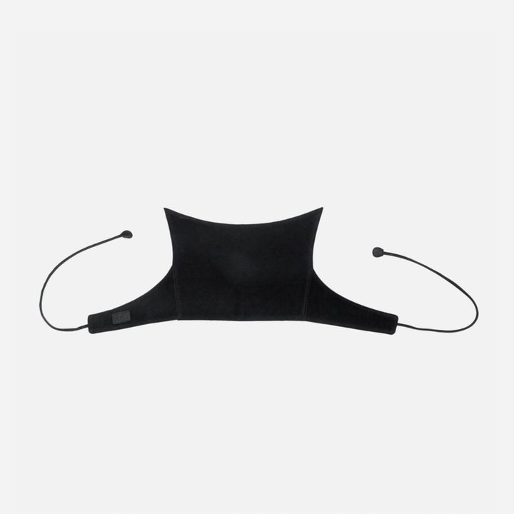Black timeless leather corset with applique detailing and adjustable ties, handcrafted in India