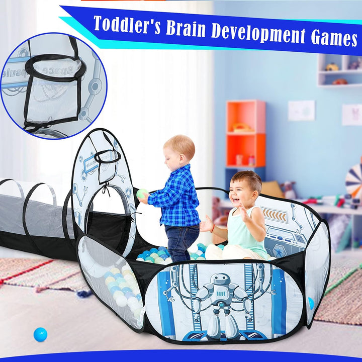3-in-1 Kids Play Tent, Ball Pit & Crawl Tunnel