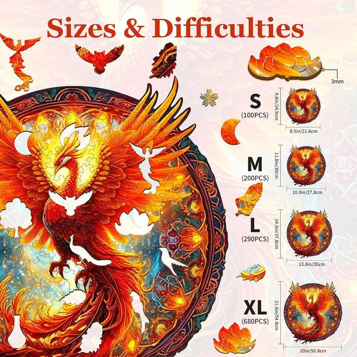 680-Piece Phoenix Wooden Jigsaw Puzzle
