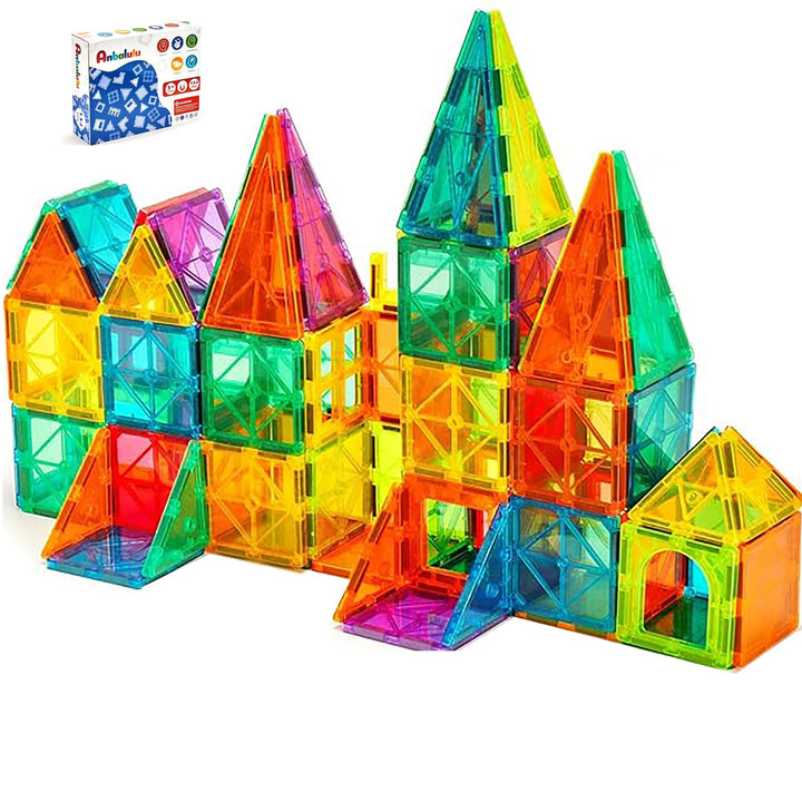 Anbalulu Magnetic Building TilesMagnet Building SetMagnetic Blocks 3D STEM Stacking Toys Magnets Toy for Kids Boys Girls