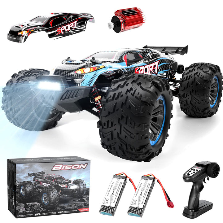 ITEFDTUTNE Brushless RC Buggy 1/10 4X4 RTR All Terrains RC Truck High Speed 4WD Remote Control Off-Road RC Drift Car Electric Car Gift for Adults Boys 2pcs 2200 mah Batteries