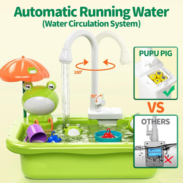 Kids Play Sink with Running Water & Fishing Game