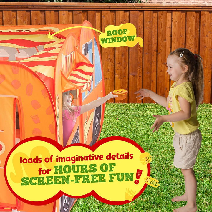 Kids Food Truck Play Tent with 54-Piece Food Set