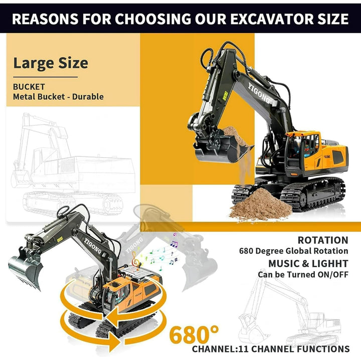 RC Excavator – 1:20 Scale 11-Channel Construction Truck