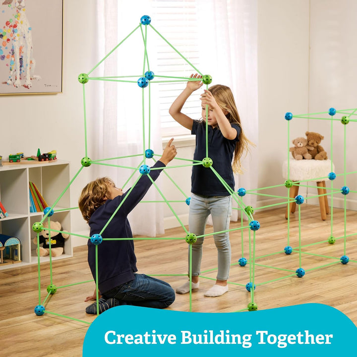 132-Piece Glow-in-the-Dark Fort Building Kit