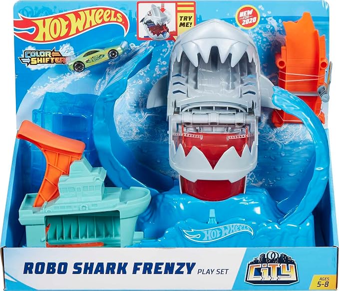 Hot Wheels Robo Shark Color-Shifting Track Set