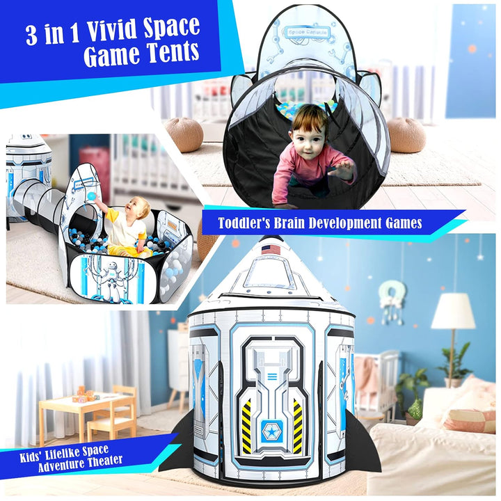 3-in-1 Kids Play Tent, Ball Pit & Crawl Tunnel