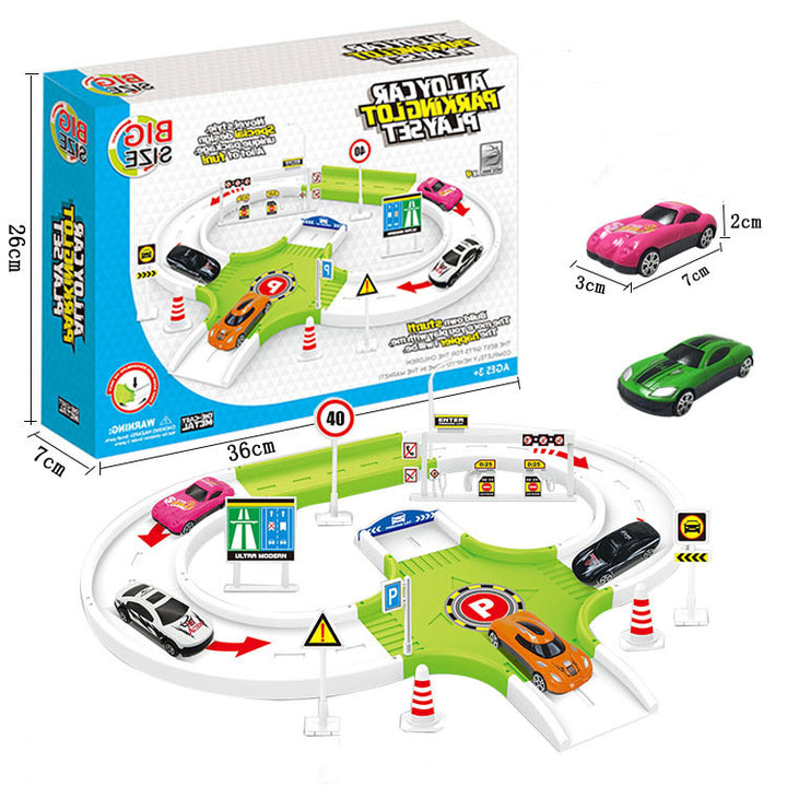 Children's Toy Fire Truck Racing Track Set