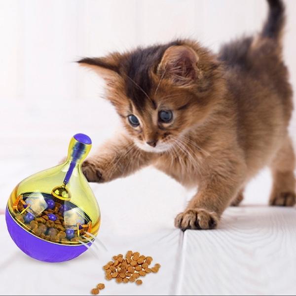 Wobbling Treat Dispensing Ball for Dogs – Interactive Automatic Food Dispenser & Puzzle Toy