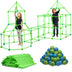 FUNbelievable! 132 Piece Glow in The Dark Fort Building Kit - Indoor Play Engineering Set with Connecting Sticks & Balls - Creative STEM Building Toys for Kids Play Spaces Tents & Hideouts