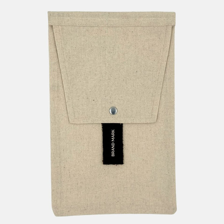 Small Cotton packaging pouch with leather