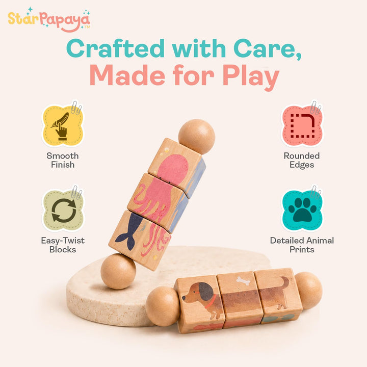 Kids Handbell Wooden Animal Puzzle