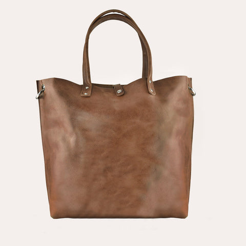 Paseo Genuine Leather Tote Bag in Warm Caramel