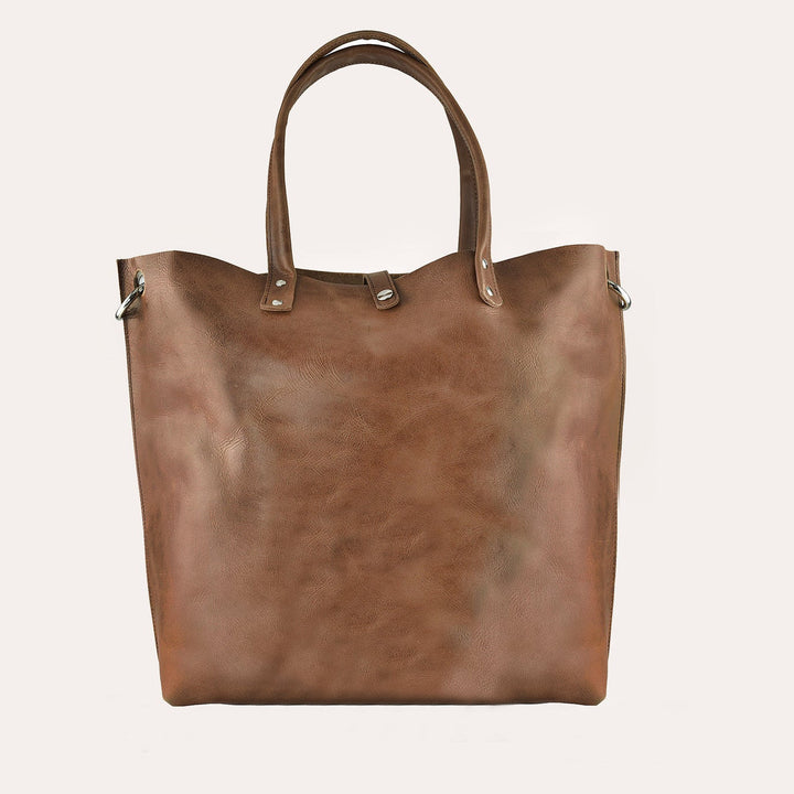 Paseo Genuine Leather Tote Bag in Warm Caramel