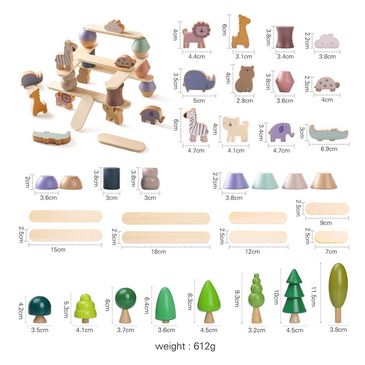 Wooden Animal Stacking Balance Toy
