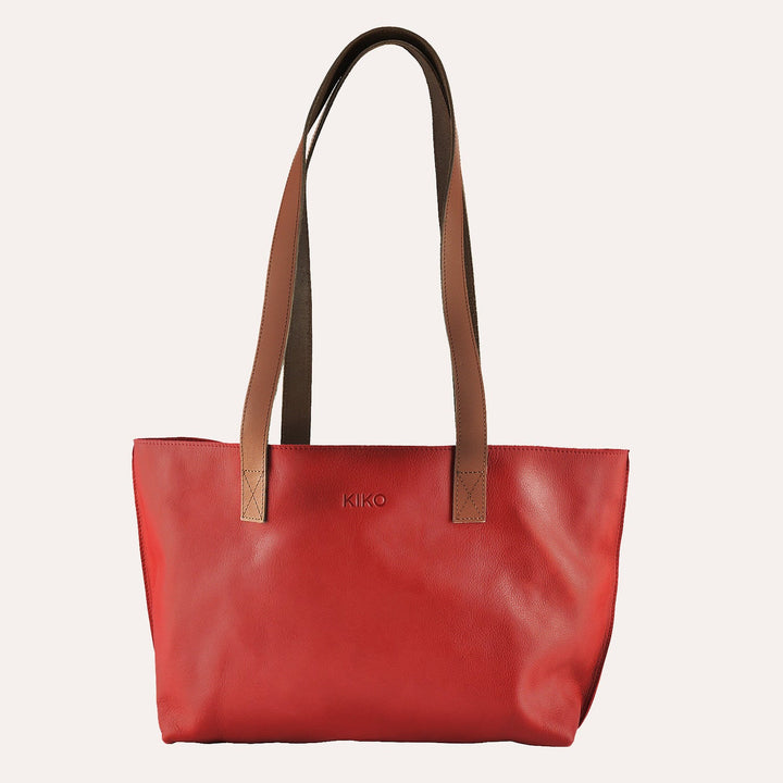 Short and Sweet Genuine Leather Tote Bag