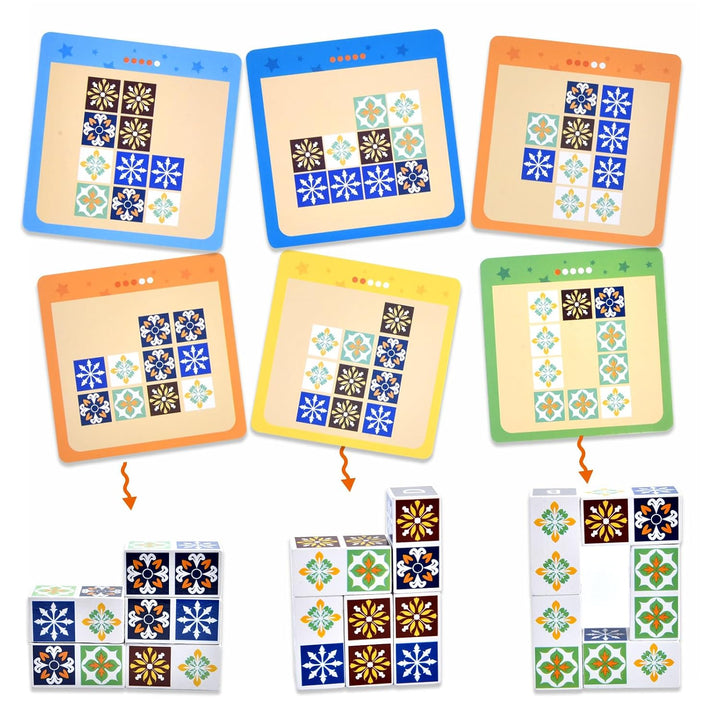 Wooden Pattern Matching Game with Bell