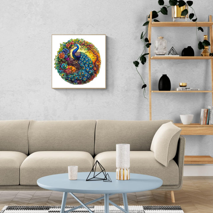 300-Piece Wooden Peacock Puzzle for Adults