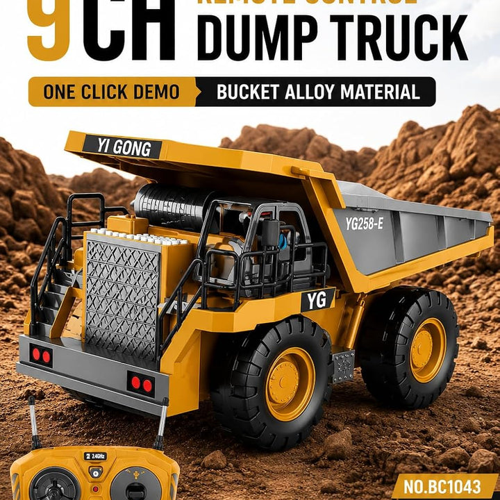 RC Dump Truck – Construction Vehicle with Metal Bed