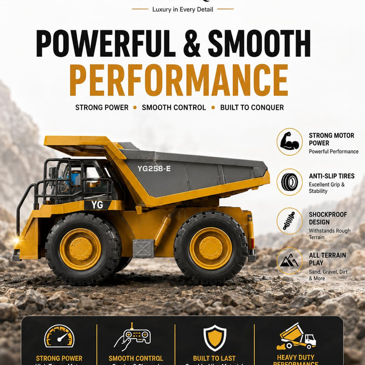 RC Dump Truck – Construction Vehicle with Metal Bed