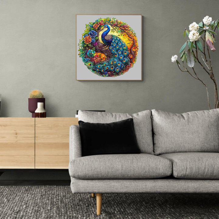 300-Piece Wooden Peacock Puzzle for Adults