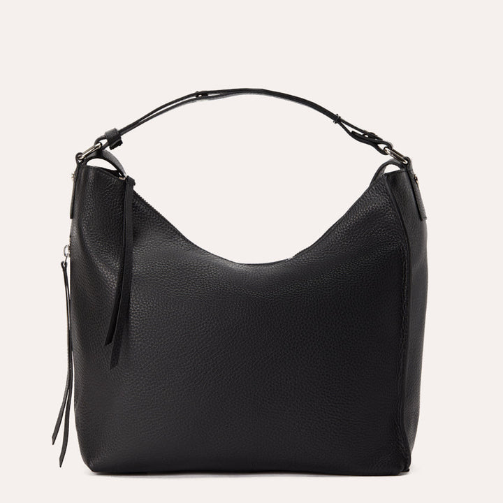 Genuine Pebble Leather Versatile Shoulder Bag with Adjustable Straps