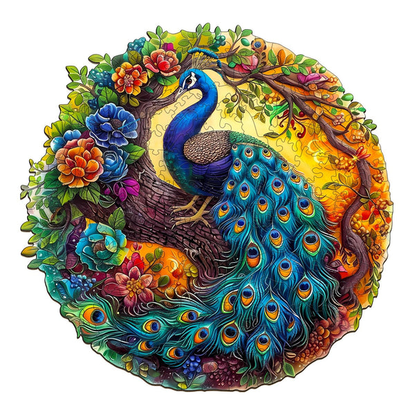 300-Piece Wooden Peacock Puzzle for Adults